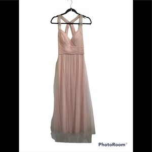 Bill levkoff blush chiffon bridesmaid gown size 2